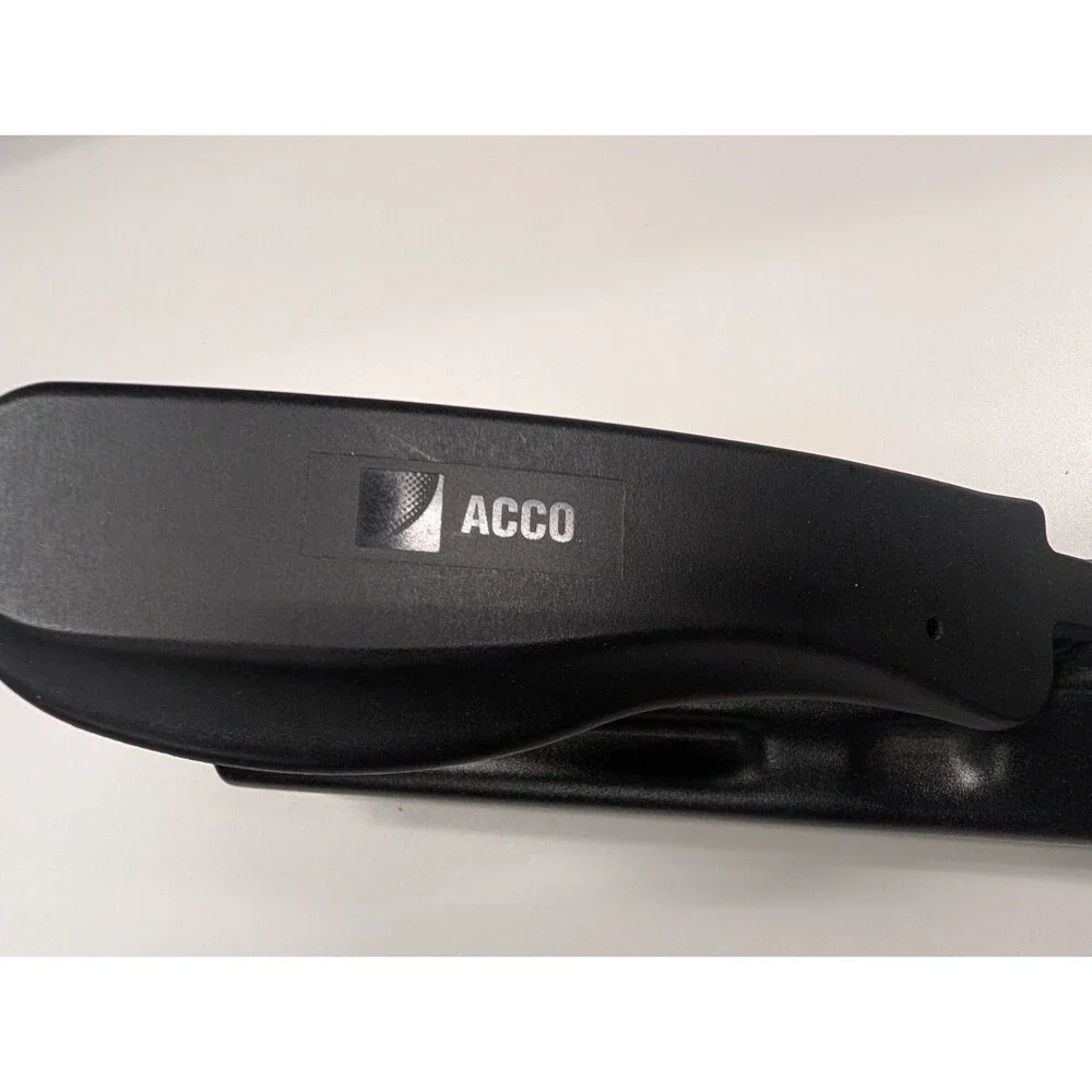 Vintage ACCO Metal Three-hole Punch, Black, Adjustable, Easy Push Handle New